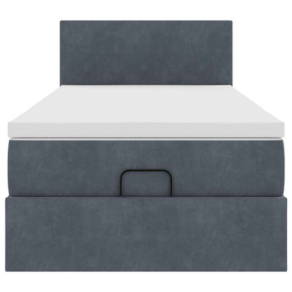 Ottoman bed met matras en LED's 80x200cm fluweel donkergrijs