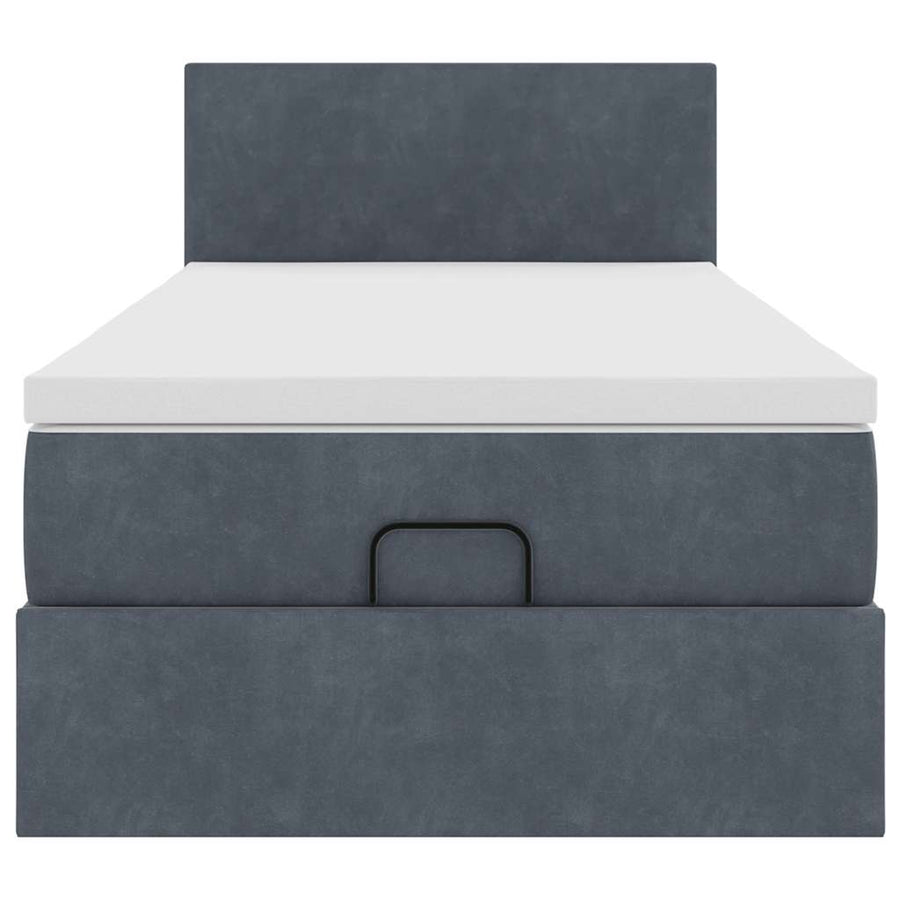 Ottoman bed met matras en LED's 80x200cm fluweel donkergrijs