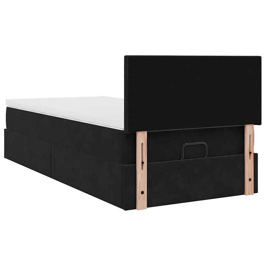 Ottoman bed met matras en LED's 80x200cm fluweel zwart