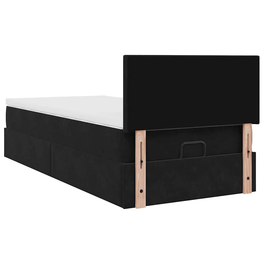 Ottoman bed met matras en LED's 90x190cm fluweel zwart