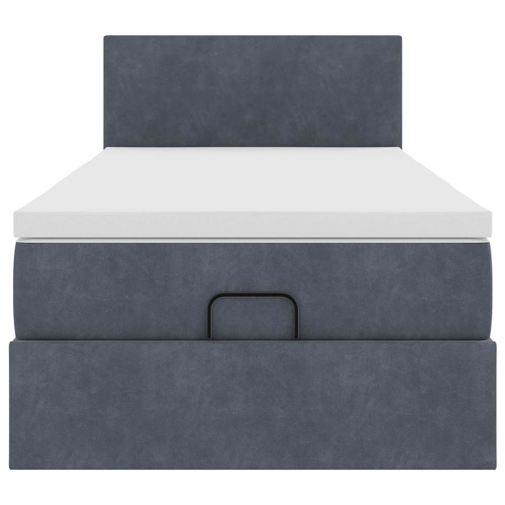Ottoman bed met matras en LED's 90x200cm fluweel donkergrijs