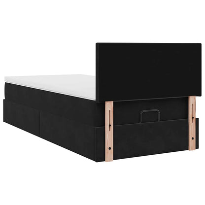 Ottoman bed met matras en LED's 90x200cm fluweel zwart