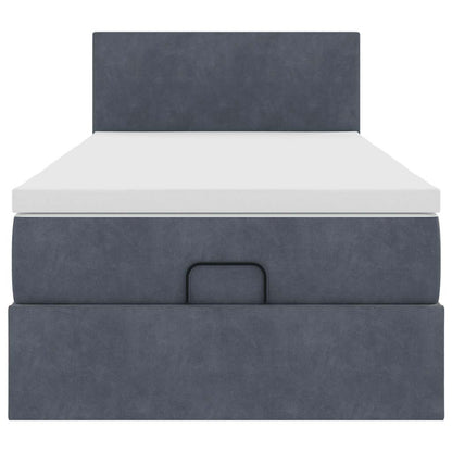 Ottoman bed met matras en LED's 100x200 cm fluweel donkergrijs