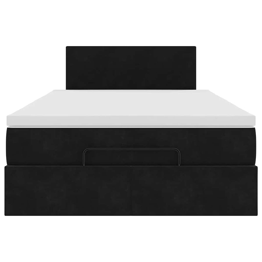 Ottoman bed met matras en LED's 120x190 cm fluweel zwart
