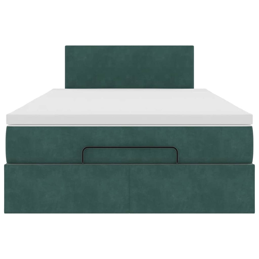 Ottoman bed met matras en LED's 120x190 cm fluweel donkergroen