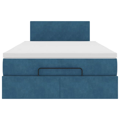 Ottoman bed met matras en LED's 120x190 cm fluweel donkerblauw