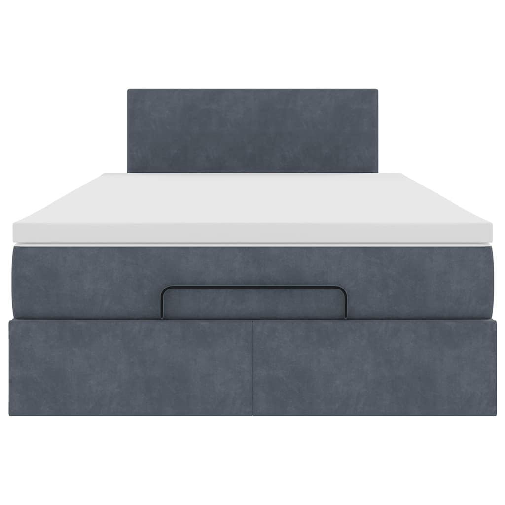 Ottoman bed met matras en LED's 120x200cm fluweel donkergrijs