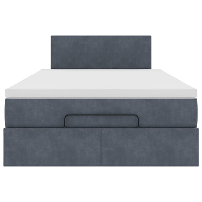 Ottoman bed met matras en LED's 120x200cm fluweel donkergrijs