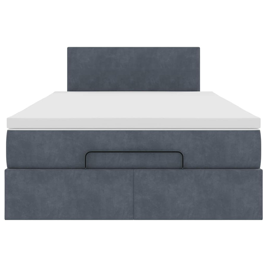 Ottoman bed met matras en LED's 120x200cm fluweel donkergrijs