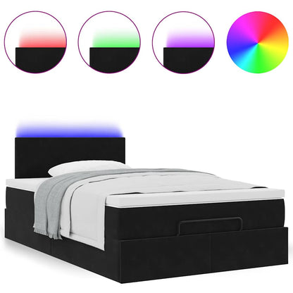 Ottoman bed met matras en LED's 120x200cm fluweel zwart