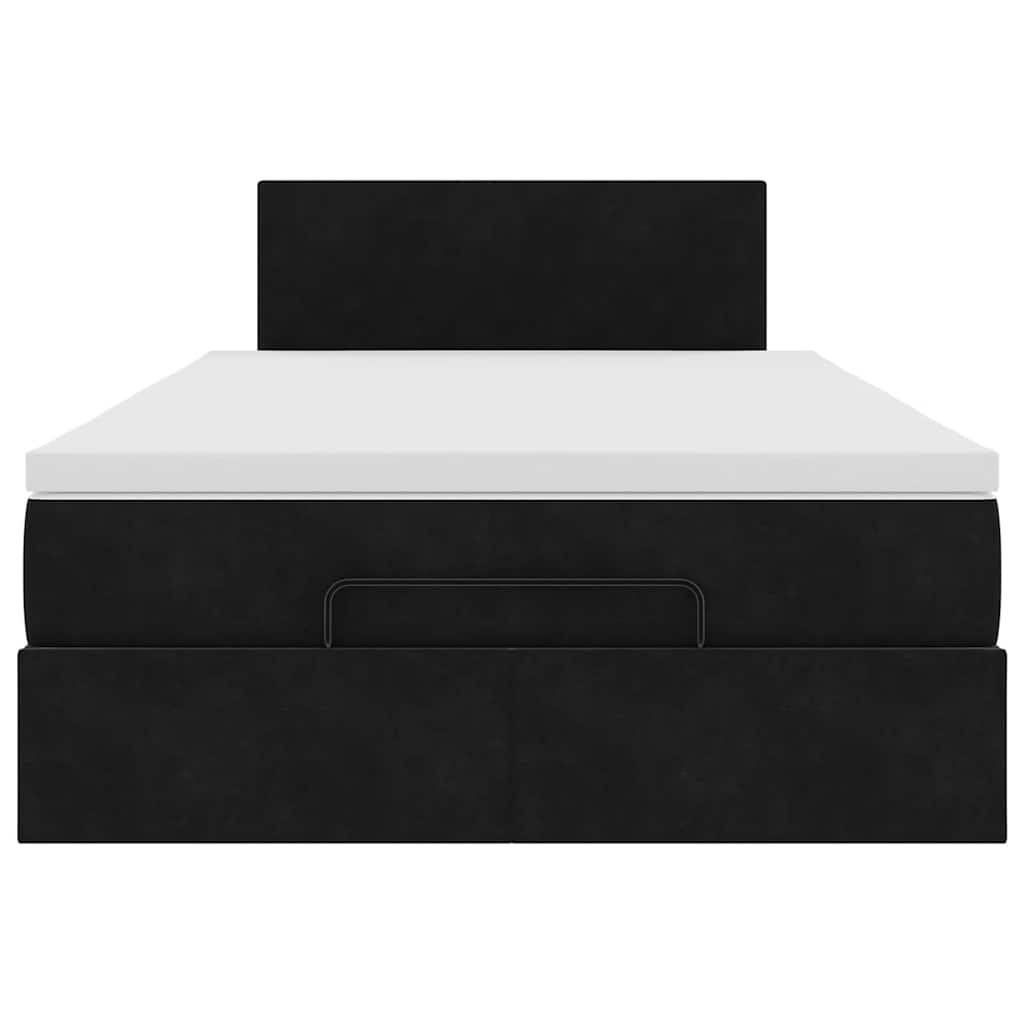 Ottoman bed met matras en LED's 120x200cm fluweel zwart