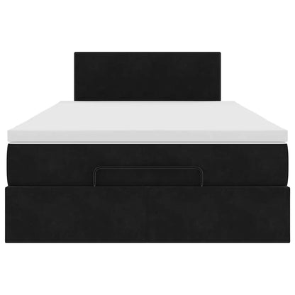 Ottoman bed met matras en LED's 120x200cm fluweel zwart