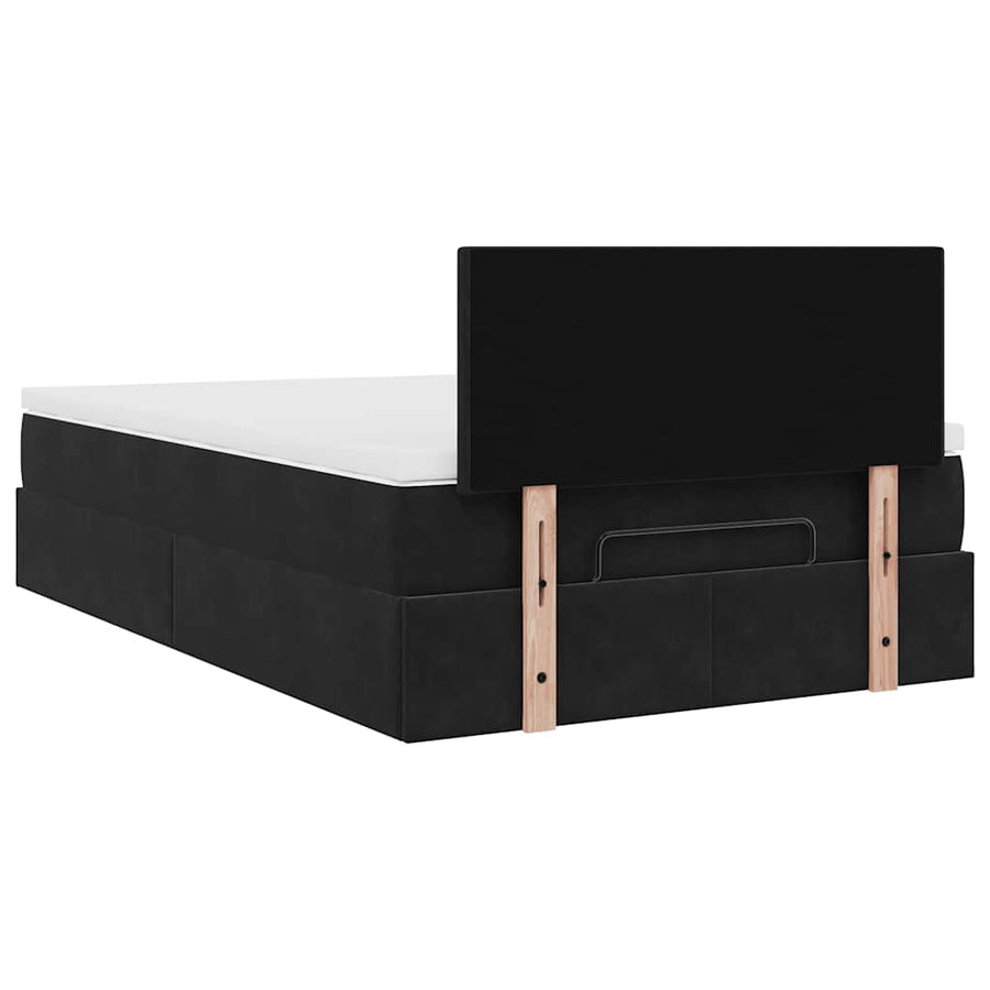 Ottoman bed met matras en LED's 120x200cm fluweel zwart