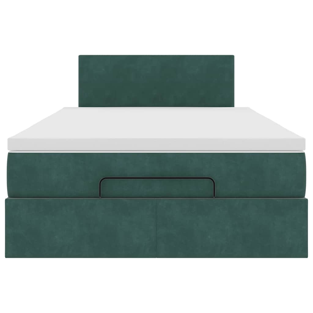 Ottoman bed met matras en LED's 120x200cm fluweel donkergroen