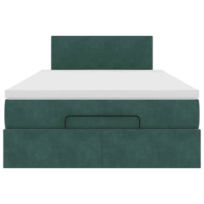 Ottoman bed met matras en LED's 120x200cm fluweel donkergroen
