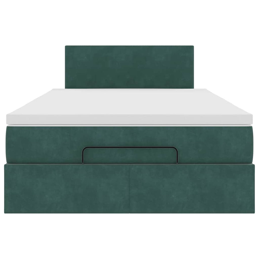 Ottoman bed met matras en LED's 120x200cm fluweel donkergroen