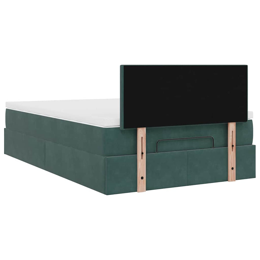 Ottoman bed met matras en LED's 120x200cm fluweel donkergroen