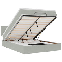 Ottoman bed met matras en LED's 140x190cm fluweel lichtgrijs