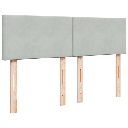 Ottoman bed met matras en LED's 140x190cm fluweel lichtgrijs