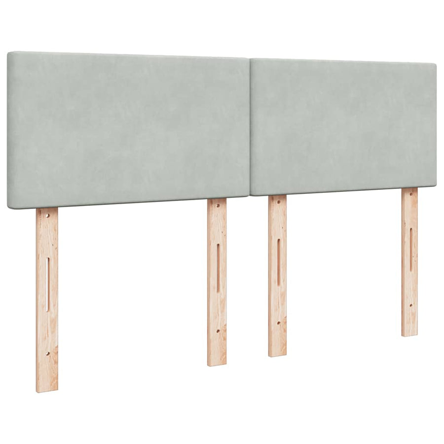 Ottoman bed met matras en LED's 140x190cm fluweel lichtgrijs