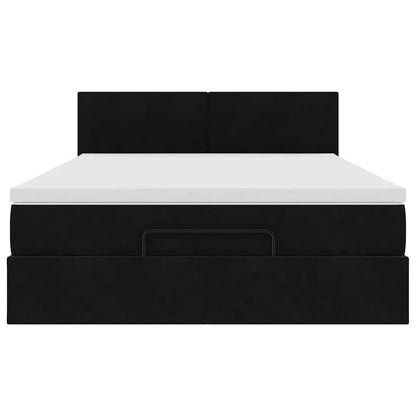 Ottoman bed met matras en LED's 140x190cm fluweel zwart