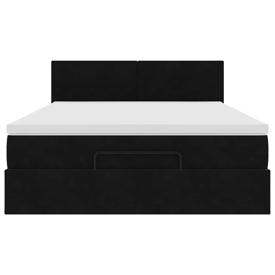 Ottoman bed met matras en LED's 140x190cm fluweel zwart
