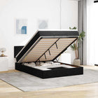 Ottoman bed with mattress and LEDs 140x190cm velvet black