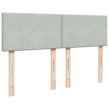 Ottoman bed met matras en LED's 140x200cm fluweel lichtgrijs