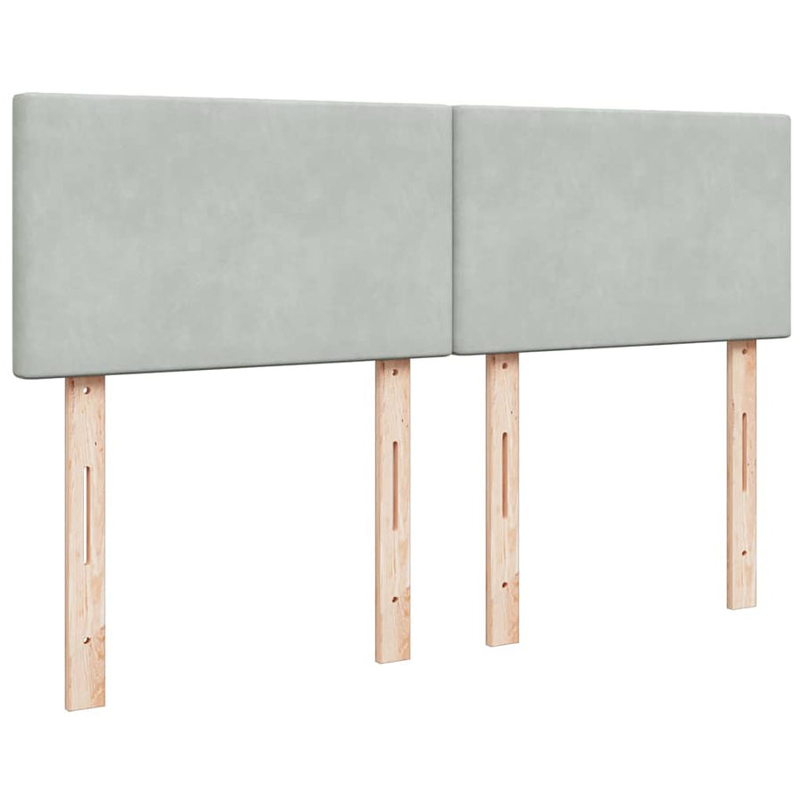Ottoman bed met matras en LED's 140x200cm fluweel lichtgrijs