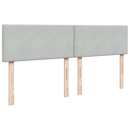 Ottoman bed met matras en LED's 160x200cm fluweel lichtgrijs
