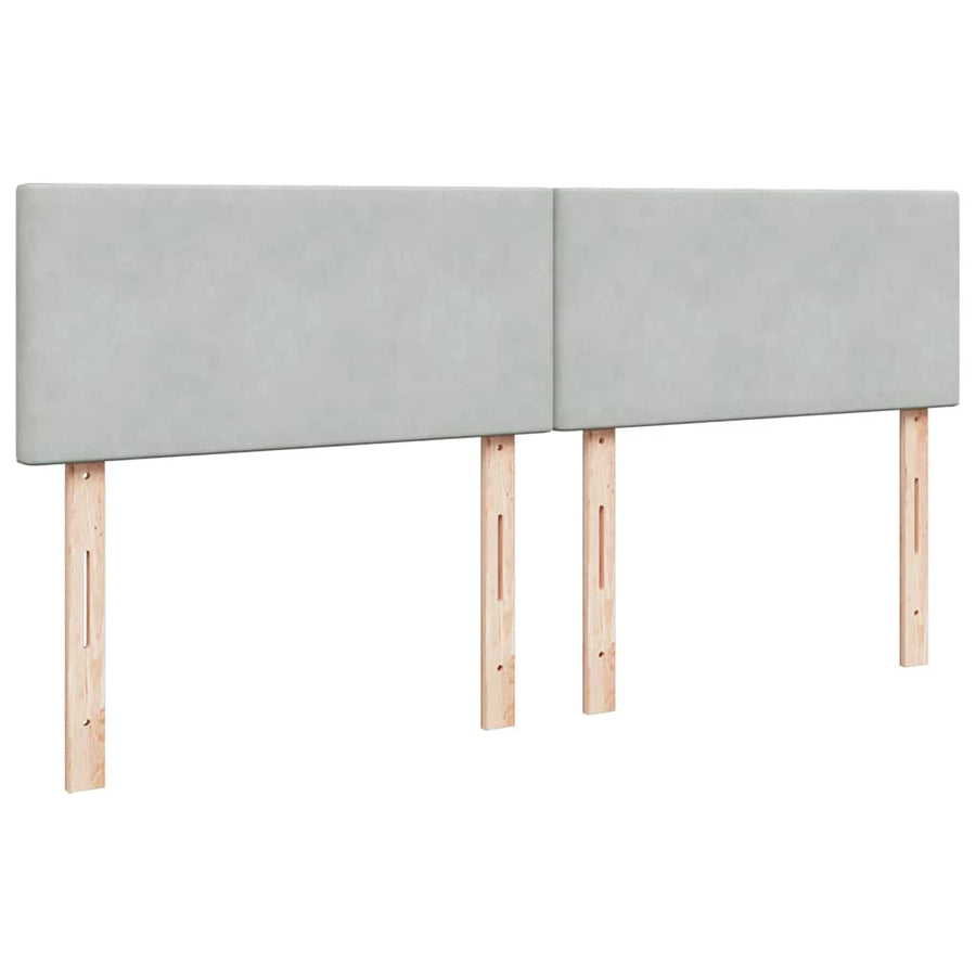 Ottoman bed met matras en LED's 160x200cm fluweel lichtgrijs