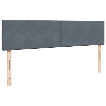 Ottoman Bed Met Matras En Led's 160X200Cm Fluweel 160 x 200 cm Donkergrijs