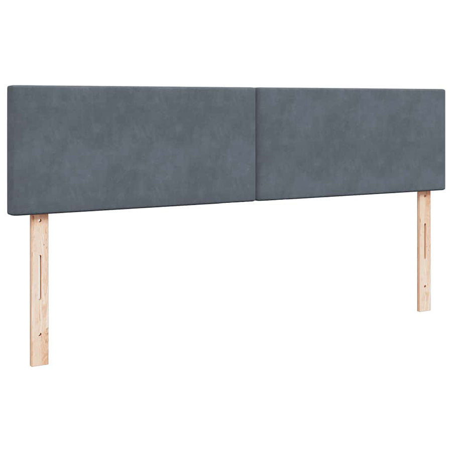 Ottoman Bed Met Matras En Led's 160X200Cm Fluweel 160 x 200 cm Donkergrijs