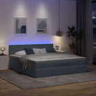Ottoman bed with mattress and LEDs 180x200cm velvet dark grey