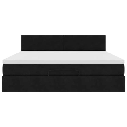 Ottoman bed met matras en LED's 180x200cm fluweel zwart