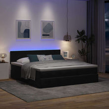 Ottoman bed met matras en LED's 180x200cm fluweel zwart