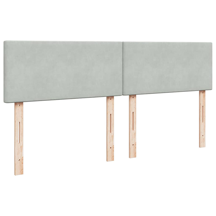 Ottoman bed met matrassen en LED's 200x200cm fluweel lichtgrijs