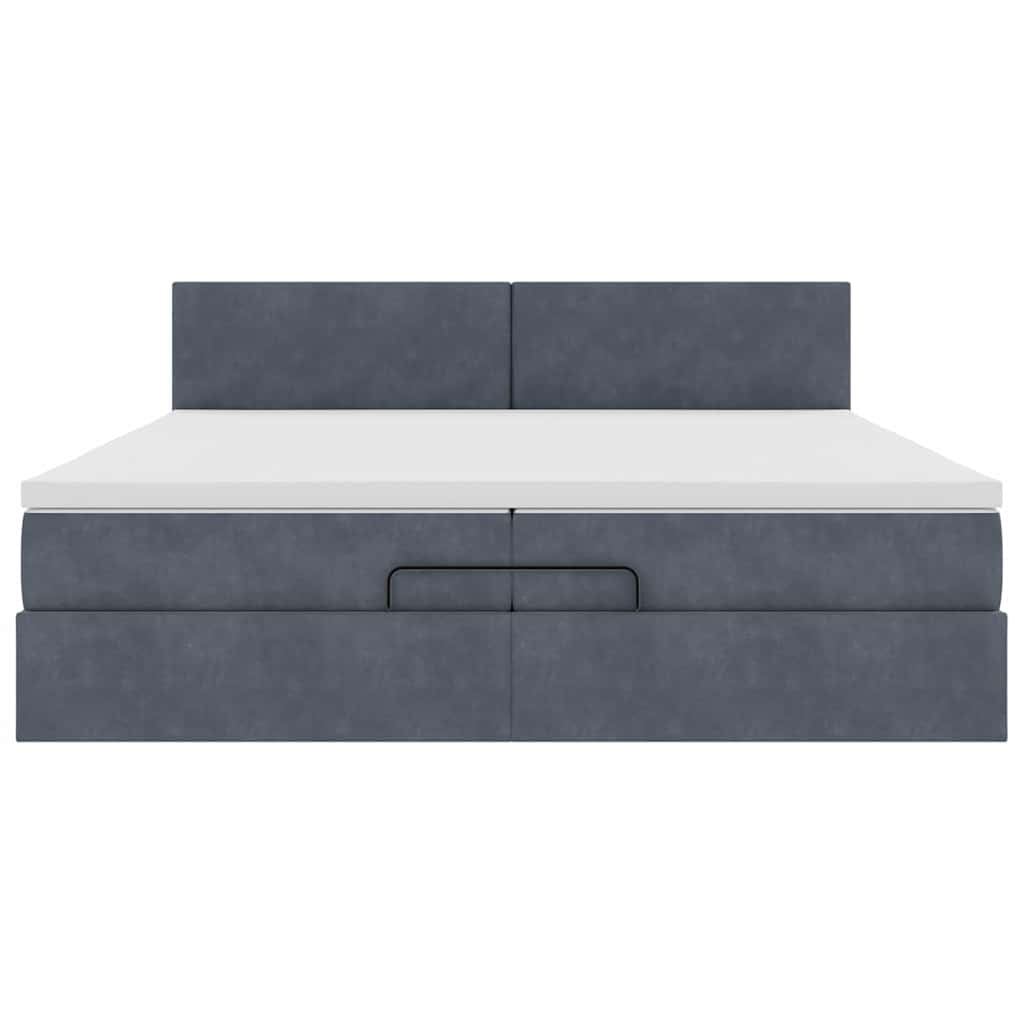 Ottoman bed met matrassen en LED's 200x200cm fluweel