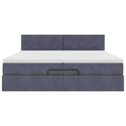Ottoman bed met matrassen en LED's 200x200cm fluweel