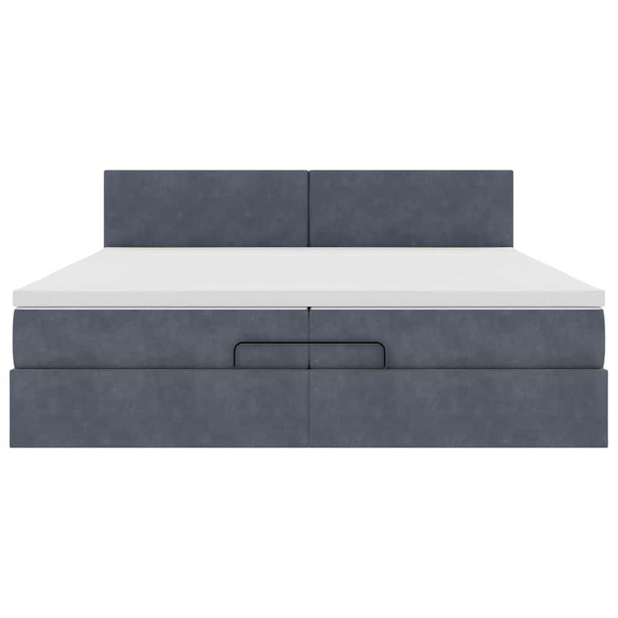 Ottoman bed met matrassen en LED's 200x200cm fluweel