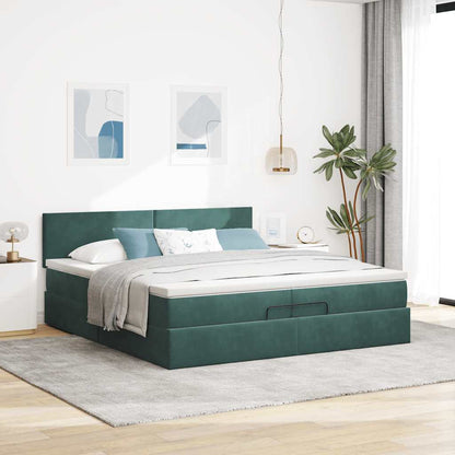 Ottoman bed met matrassen en LED's 200x200cm fluweel