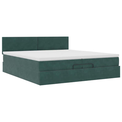 Ottoman bed met matrassen en LED's 200x200cm fluweel