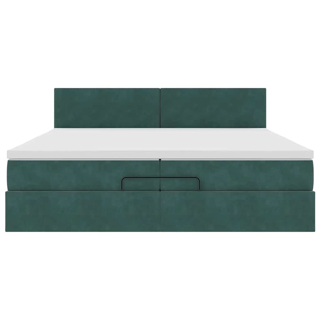 Ottoman bed met matrassen en LED's 200x200cm fluweel