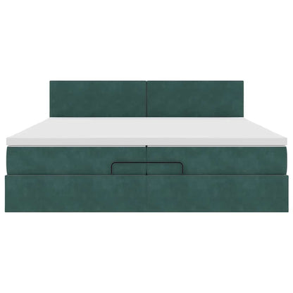 Ottoman bed met matrassen en LED's 200x200cm fluweel