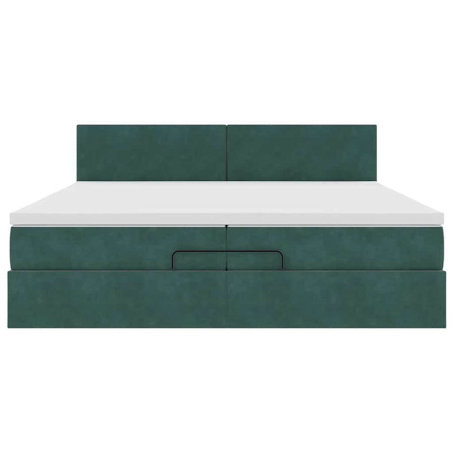 Ottoman bed met matrassen en LED's 200x200cm fluweel