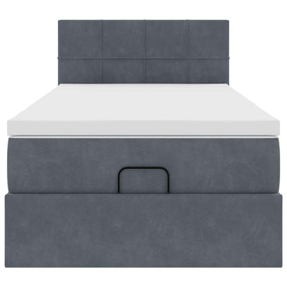 Ottoman bed met matras en LED's 80x200cm fluweel donkergrijs
