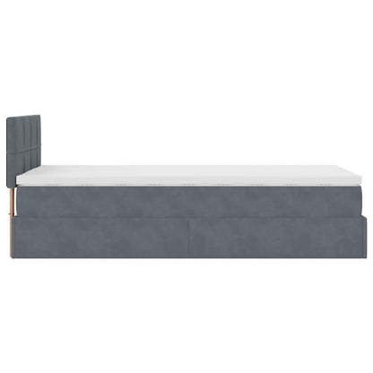 Ottoman bed met matras en LED's 80x200cm fluweel donkergrijs