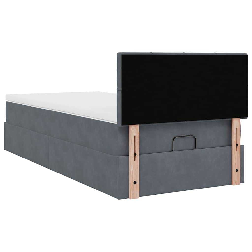 Ottoman bed met matras en LED's 80x200cm fluweel donkergrijs