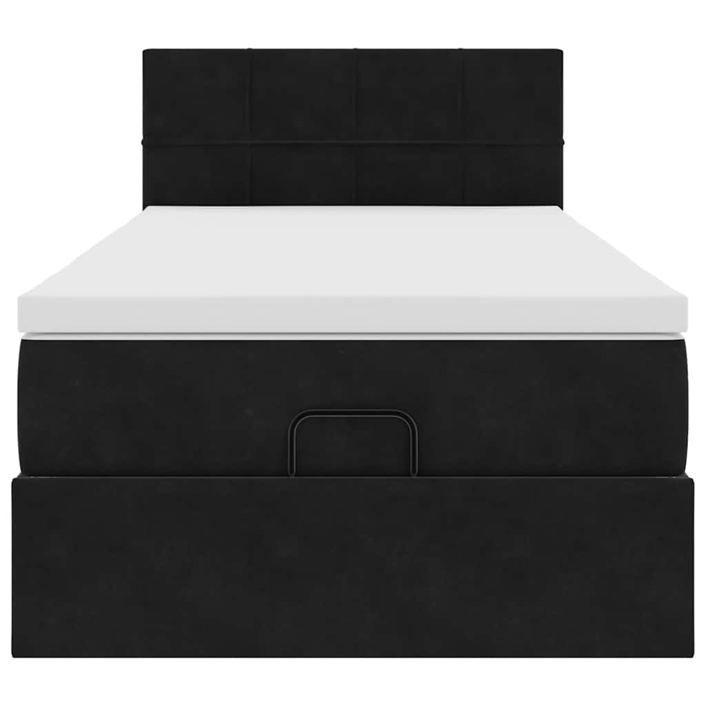 Ottoman bed met matras en LED's 80x200cm fluweel zwart