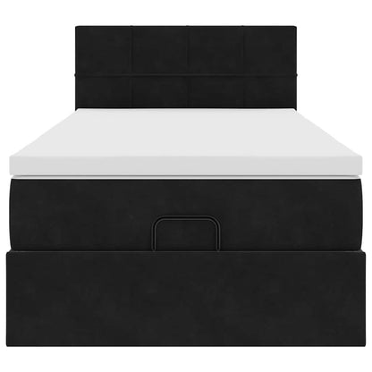 Ottoman bed met matras en LED's 80x200cm fluweel zwart